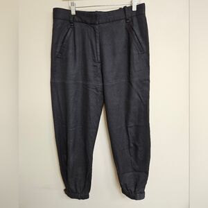 Nili Lotan 8 Arliss Black Pants With Ankle Zip Jogger Leg